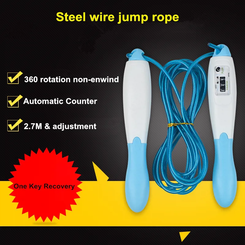 10PCS adjust 3M automatic counter skipping ropes crossfit steel wire