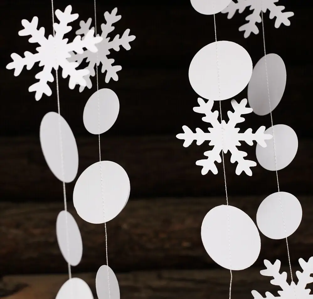 10pcs Sparkly Snowflake Garland, Christmas Decor, Holiday Decor, Winter