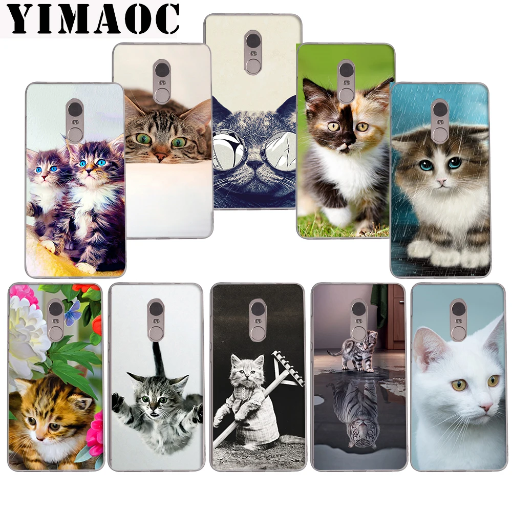 

YIMAOC 127z cute funny Cat Soft Case for Xiaomi Mi a1 a2 f1 6 8 lite se mix 2s Redmi 5 6 6a S2 Plus 5A Note 5 6 Pro 4 X