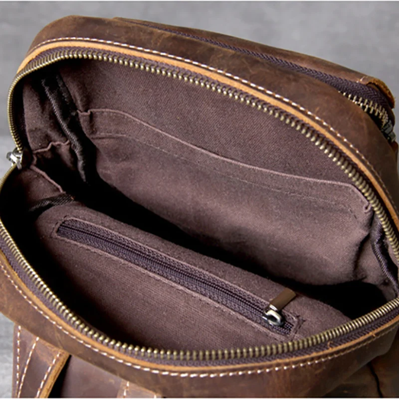 AETOO Mad Horse Leather man Chest bag original leather retro head cowhide casual shoulder crossbody bag