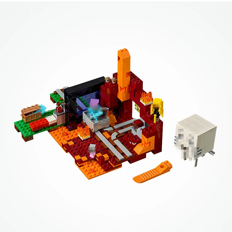 

Minecrafted Building Brick Blocks Set My World The Nether Portal Figures Toy For Kids Compatible With Common Minecraft Bricks