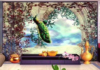 

3d wallpaper custom mural non-woven European space expansion garden peacock figure setting wall photo wallpaper for walls 3d