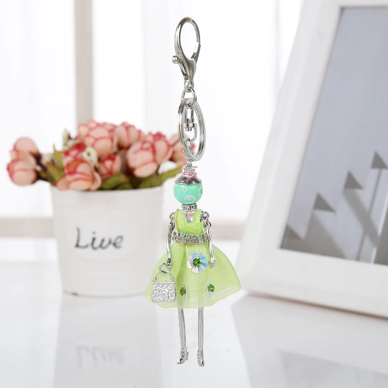 Women Dress Doll Keychain Doll Key Chains For Cars Keyrings Car