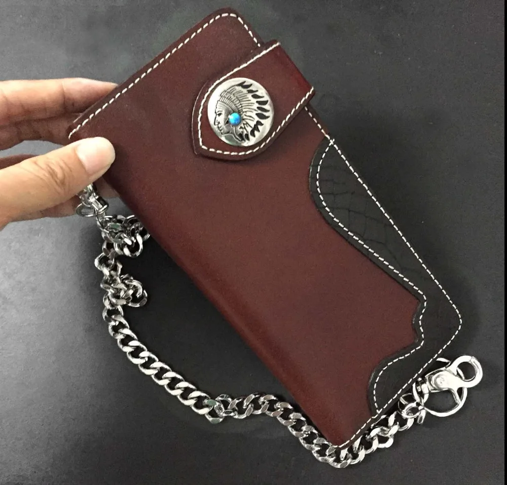 Leather Trucker Wallets With Chains