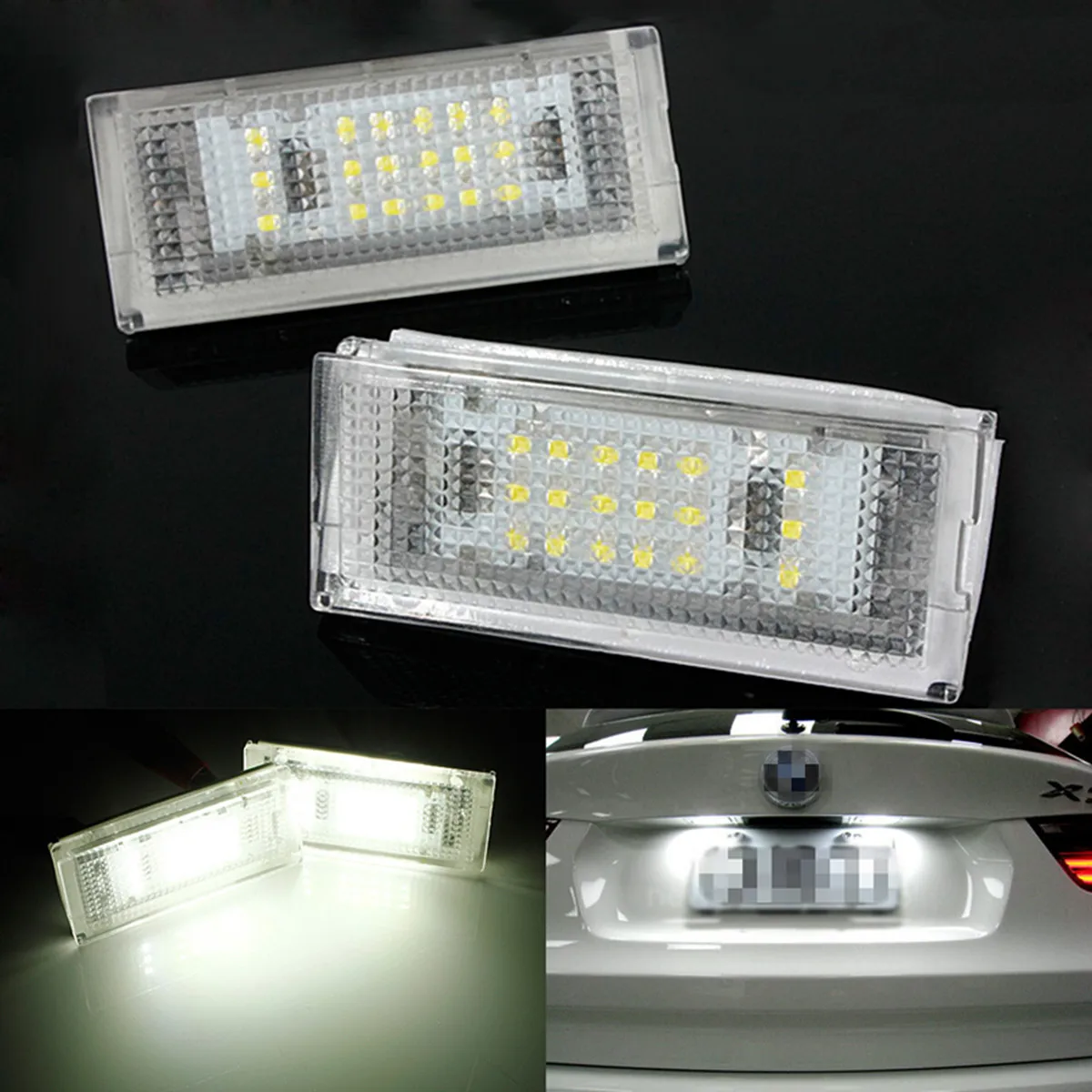2Pcs 18 LED 6000K For HID License Plate Light Number Plate font b Lamp b font