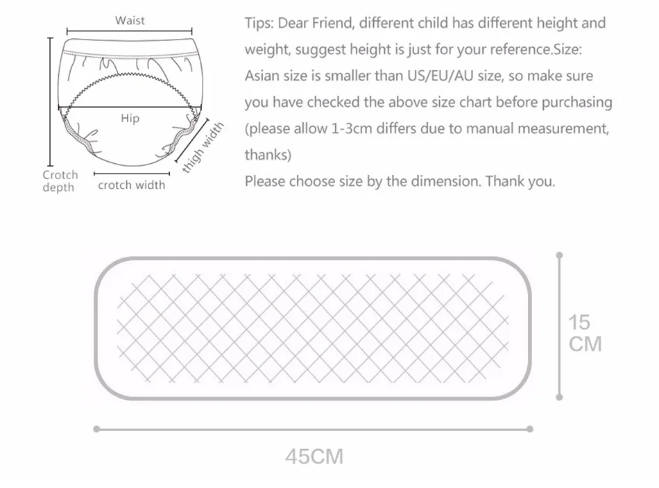 1 шт. милый ребенок Подгузники многоразовые памперсы, тканевые Подгузники моющиеся для малышей, нижнее белье Детские тренировочные штаны трусы детских подгузников, смены