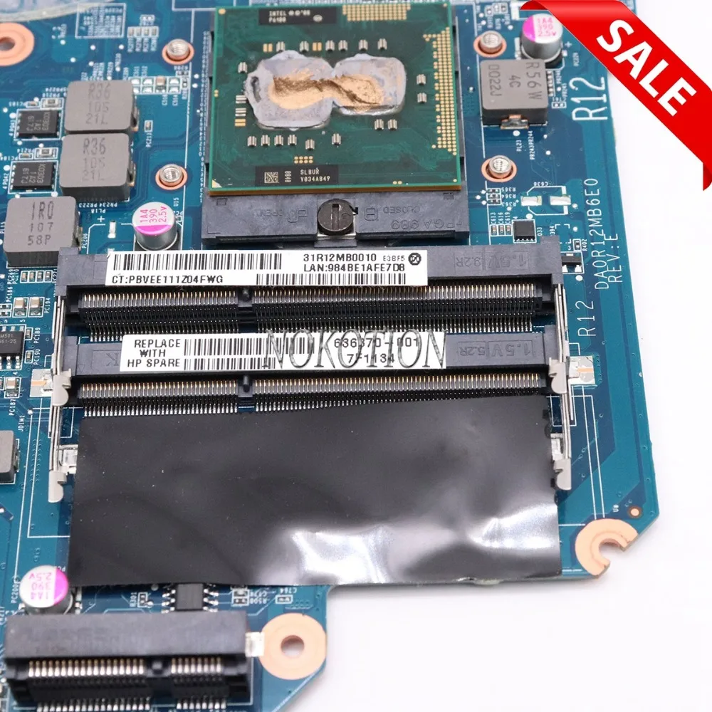 NOKOTION 636370-001 основная плата для hp G4-1000 G6 G7 материнская плата для ноутбука HM55 чипсет DA0R12MB6E0 DA0R12MB6E1 Бесплатный процессор Полная работа