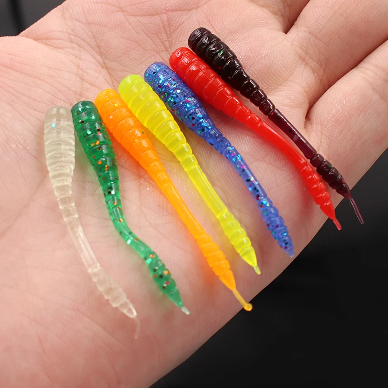 

20PCS 4.5 cm/0.40g Silicone Soft Bait Worms Grub Tackle Fishing Baits Fish Tupe Carp Fishing Tackle Lure With Warm