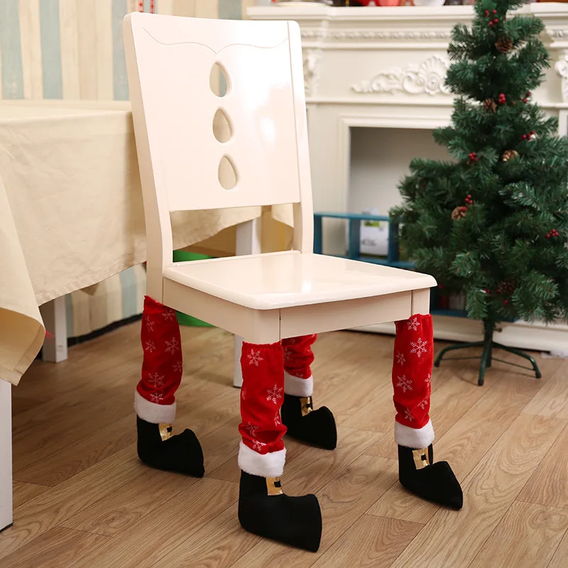 Just 1pcs 2018 Table Leg Chair Foot Covers Xmas Party