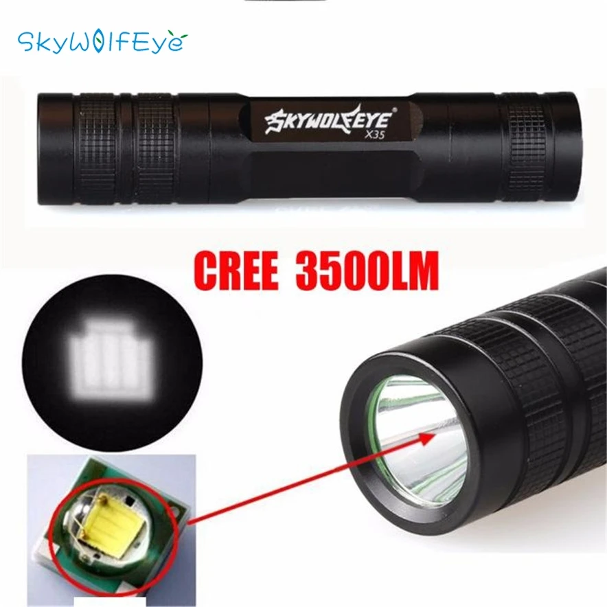 Sky Wolf Eye 3500 Lu 3 Modes CREE XML T6 LED 18650 Flashlight Torch Lamp Light. 
