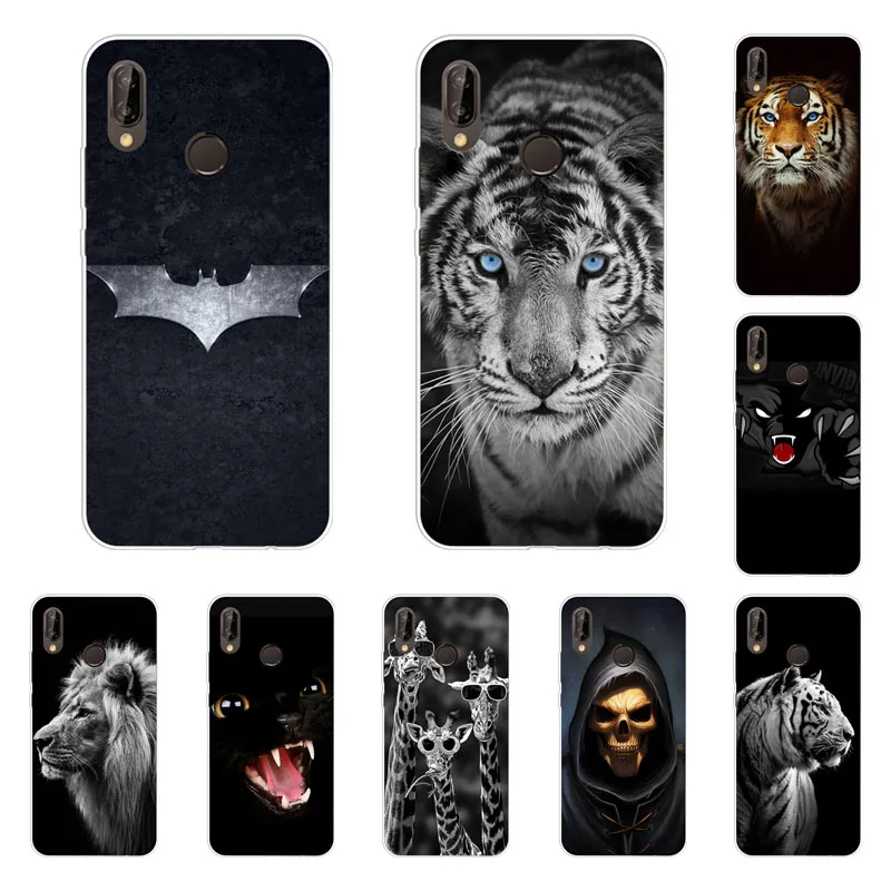 

huawei honor play Case,Silicon Fierce animals Painting Soft TPU Back Cover for huawei honor play protect Phone bags