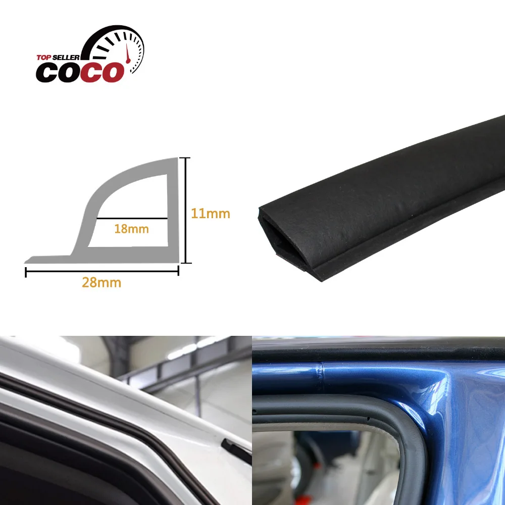

1000cm 394" Car Door Auto Noise Universal Rubber Edge Seal Strip Draught Seal excluder Self Adhesive Rubber dustproof #62