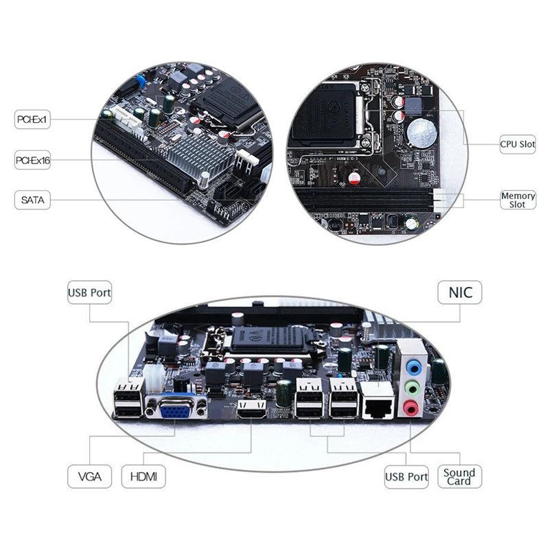 Lga 1155 практичная материнская плата стабильная для Intel H61 разъем Ddr3 памяти Компьютерные аксессуары плата управления