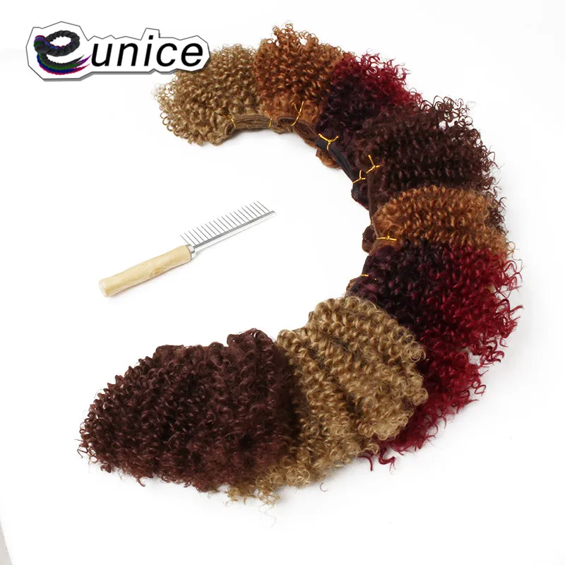 synthetic weaving 8INCH Jerry curly Braid ombre braiding hair weft extentions  (31)