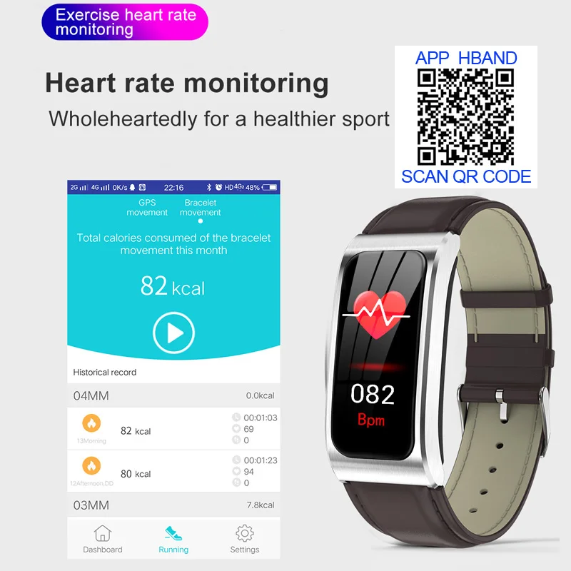  Smart Bracelet AK12 Men Women Heart Rate Band Sleep Monitor Blood Pressure Fitness Tracker Waterpro - 33013614393