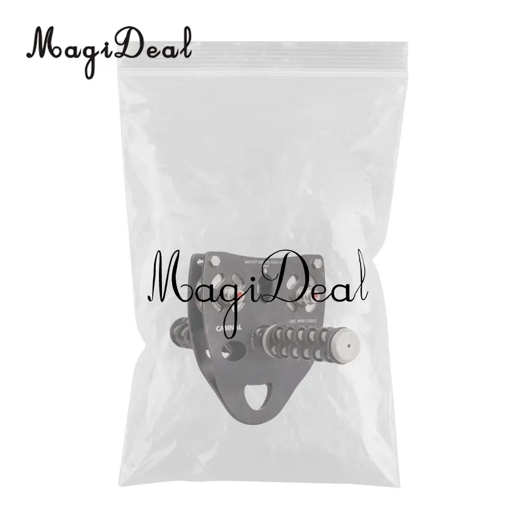 MagiDeal 35KN Rock Climbing Mountaineering 13mm Cable Rope Pulley With anti-slip silicone rubber Handle Climbing Accessories