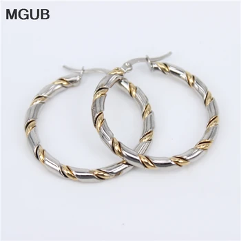 

2019 new gold color hoop earring 30mm35mm40mm outer diameter and 4mm thick Simple fashion women wear every day LH679