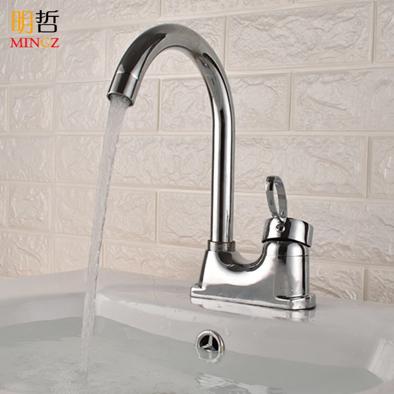 Basin can be rotated hot and cold faucet sink single handle three holes
