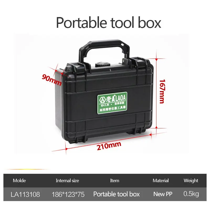 LAOA Safety Instrument Tool Box storage tools Water-proof IP67 Box Instrument And Equip Instore With Draw-Bar With Foam Inside mini tool bag Tool Storage Items