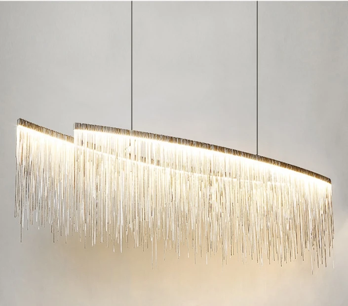 Led Chandelier Living Room Chandeliers Art Lighting Modern Aluminum Chain Lamp Luxury Bedroom Light Dining Hotel | Лампы и освещение