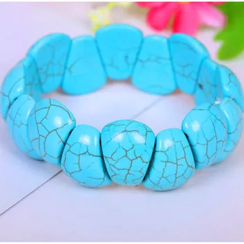 

Original New Fashion Irregular Stone Bracelets Women Handmade Boho Elastic Link Bracelets Bangles With Stones Jewelry Party Gift