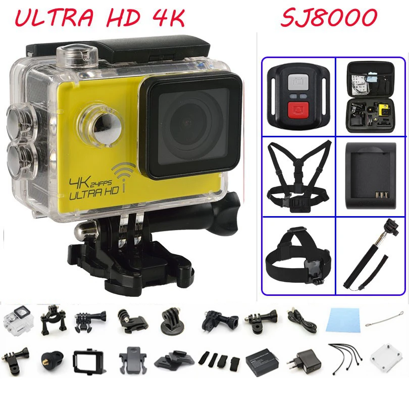 Ultra HD 4 К Камеры 24fps Wi-Fi Видеокамера NTK96660 1080 P 60fps 2.0 ЖК 170D Лен Шлем Водонепроницаемый