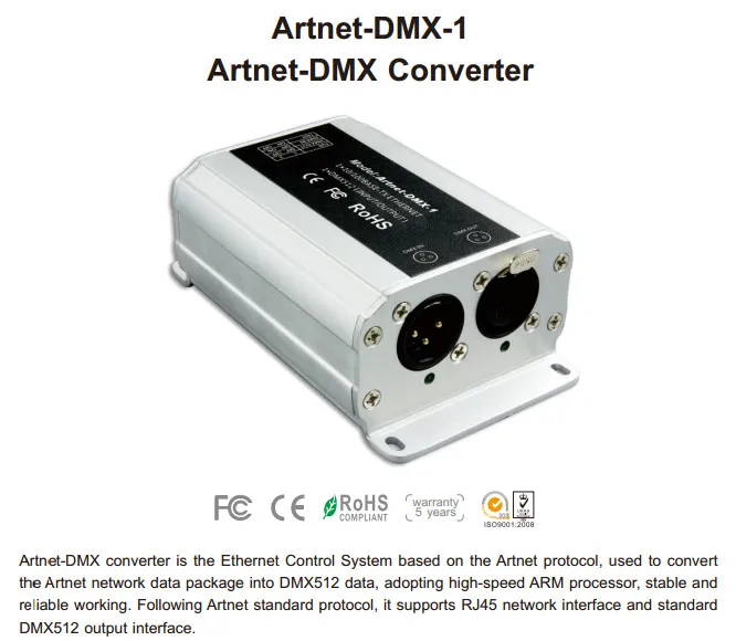 LTECH ArtNet чтобы конвертер DMX; ArtNet/DMX512 вход; DMX 512 выходных каналов Artnet чтобы DMX преобразователь сигнала RJ45/XLR Artnet-DMX-1