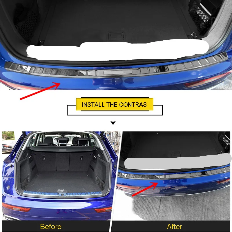 

Exterior Accessories Car Auto Outer Trunk Rear Bumper Protector Guard Cover Trim 1PCS FIT for Audi Q5 FY 2018