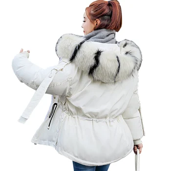

winter jacket women 2019 cotton-padded thicken warm women parka winter coat women long sleeve fur collar hooded outwear female