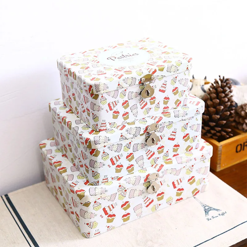 

Japan Storage Box Sundries Boxes Metal Container Case Desk Organizer Decor Desktop Metal Princess Jewelry Box Lock Birthday Gift