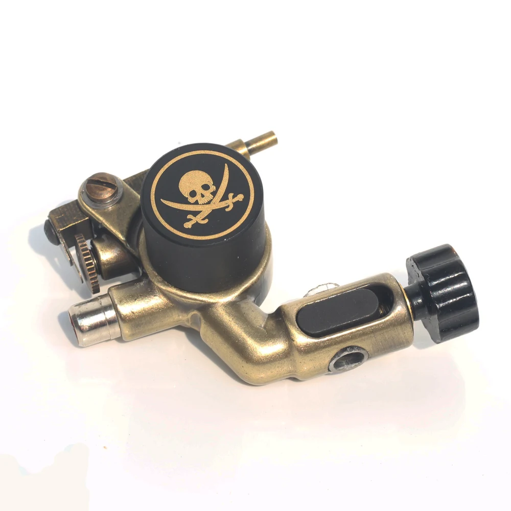 Billige 1pc Schädel Stil Tattoo Maschine RCA Stecker Rotary Tattoo Maschine Liner Und Shader Elektrische Tattoo Maschine Rotary Für Körper kunst