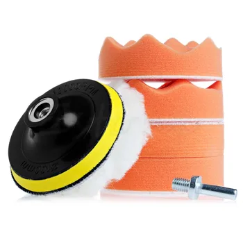

7pcs 4 inch Polishing Sponge Buffer Pad M10 Drill Adapter Kit For Car Auto