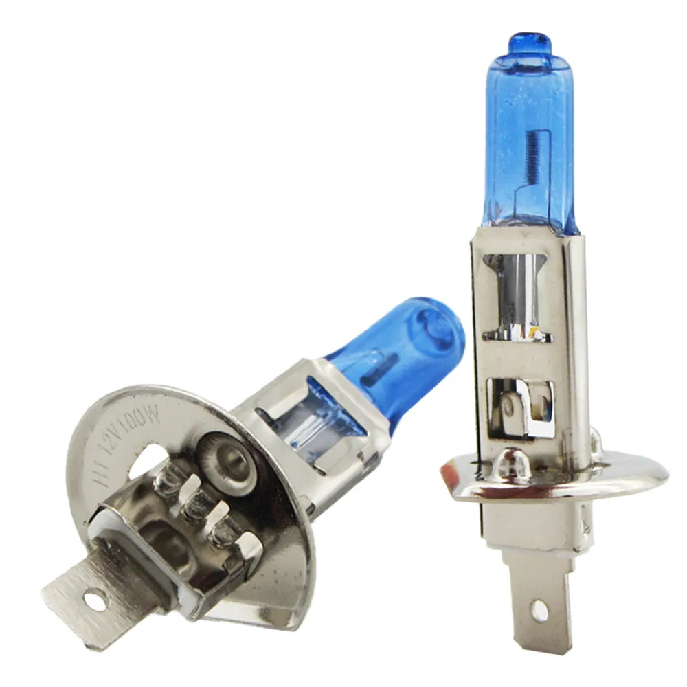 

2Pcs car highlight halogen bulb far and near light accessory modification kit H1 55W 12V 6000K high power 19Mar22