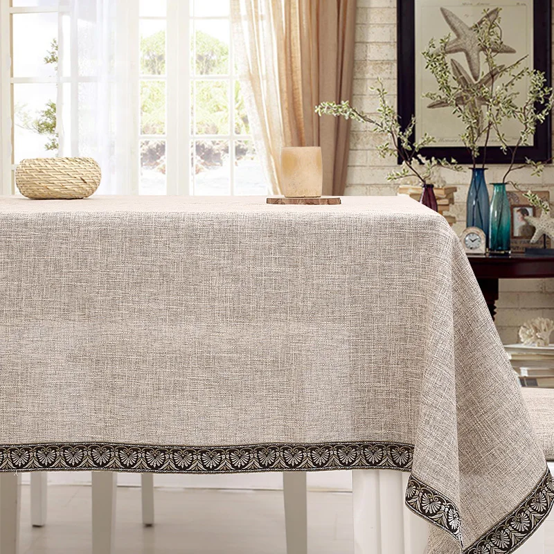 Compra mantel de lino color beige online al por mayor de china ... Mesas de comedor color crema