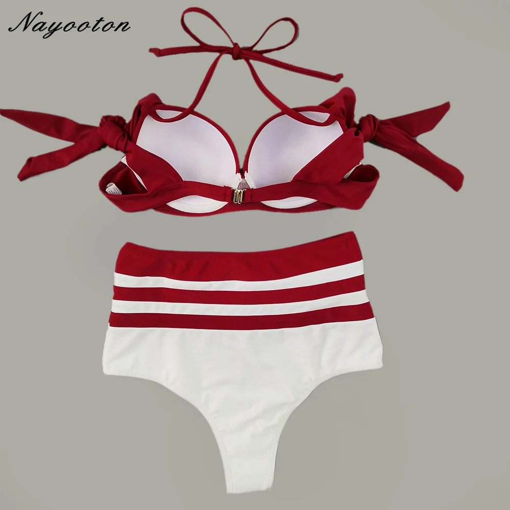 Bikinis 2019 Black white Patchwork swimwear high waist swimsuit women micro bikini push up solid biquini swimming suit for women