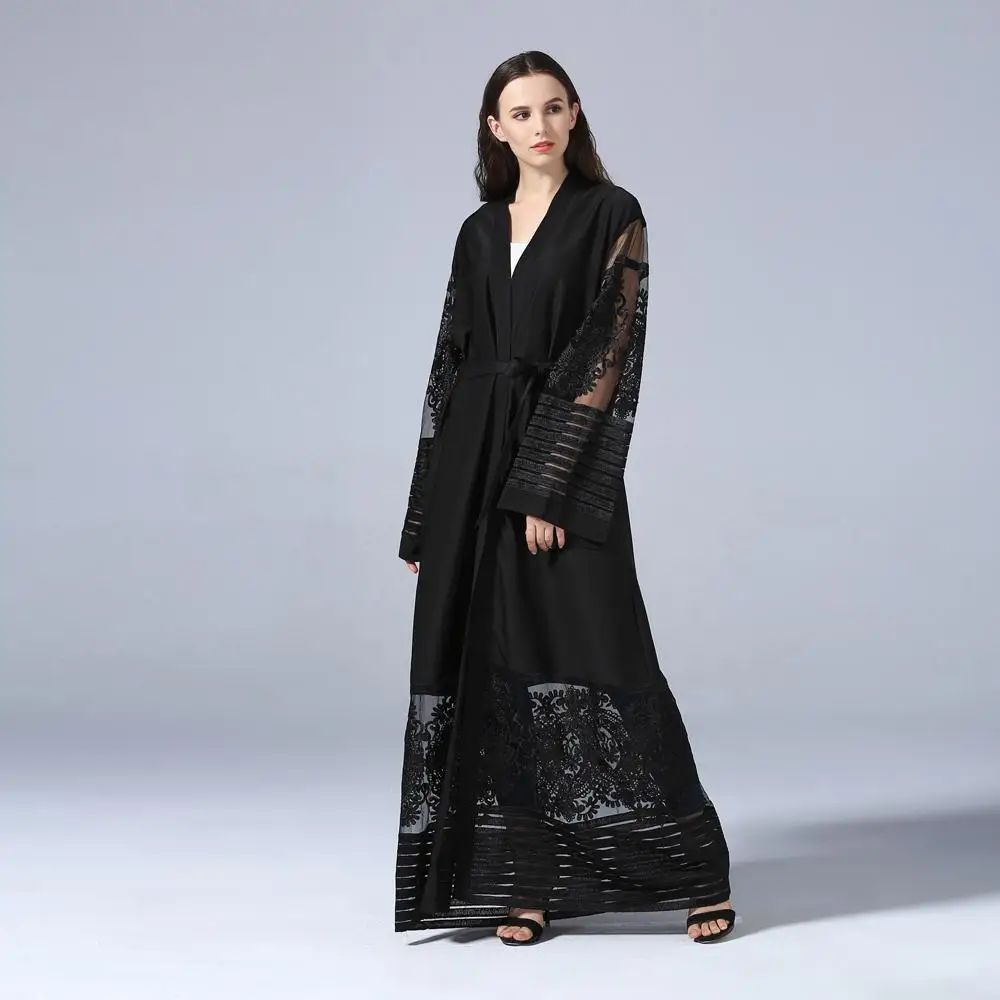 Большие размеры Осень Blusas Mujer De Moda 2019 abaya Женский Длинный Шифоновый кружевной кардиган-кимоно Mujer Roupa корейская модная одежда