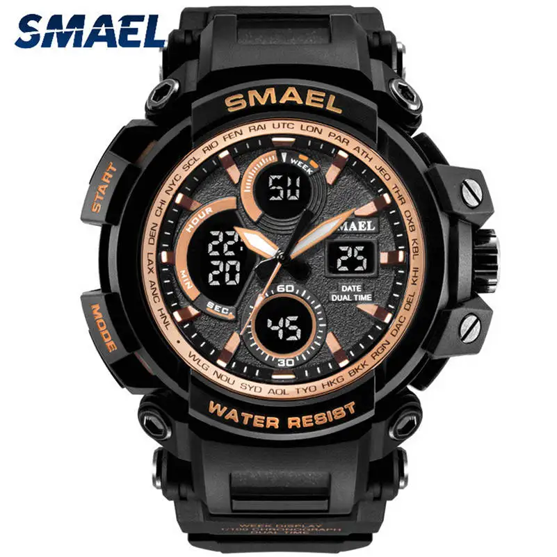 Часы мужские SMAEL Брендовые мужские спортивные часы на открытом воздухе повседневные светодиодный цифровой резиновый ремешок электронные наручные часы Изысканные Подарки 661S10