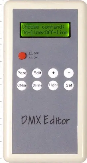 DMX editor Настройка адреса DMX(тип руки) вход DC5V