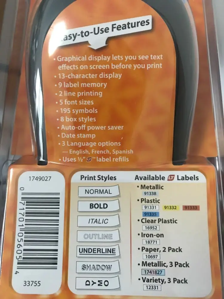 LT-100H English hand-held portable label printer LetraTag Plus LT-100H 21455 Handheld Lab stickers label printer For DYMO LT-100