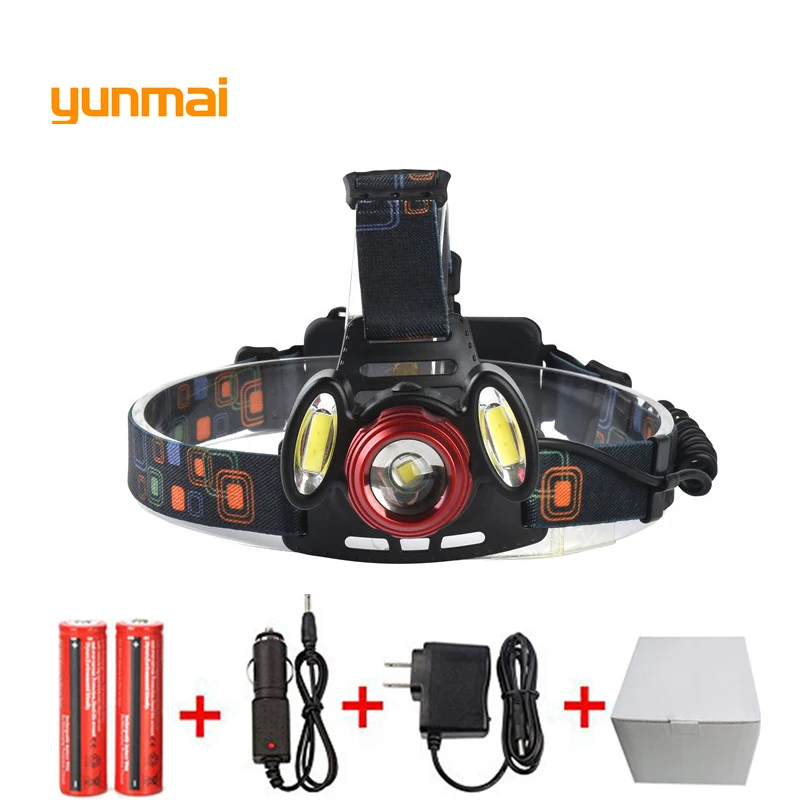 8000 Lumen XM L T6 2COB LED Rechargeable Head Torch 4Mode Headlamp Flashlight Head Light 2x