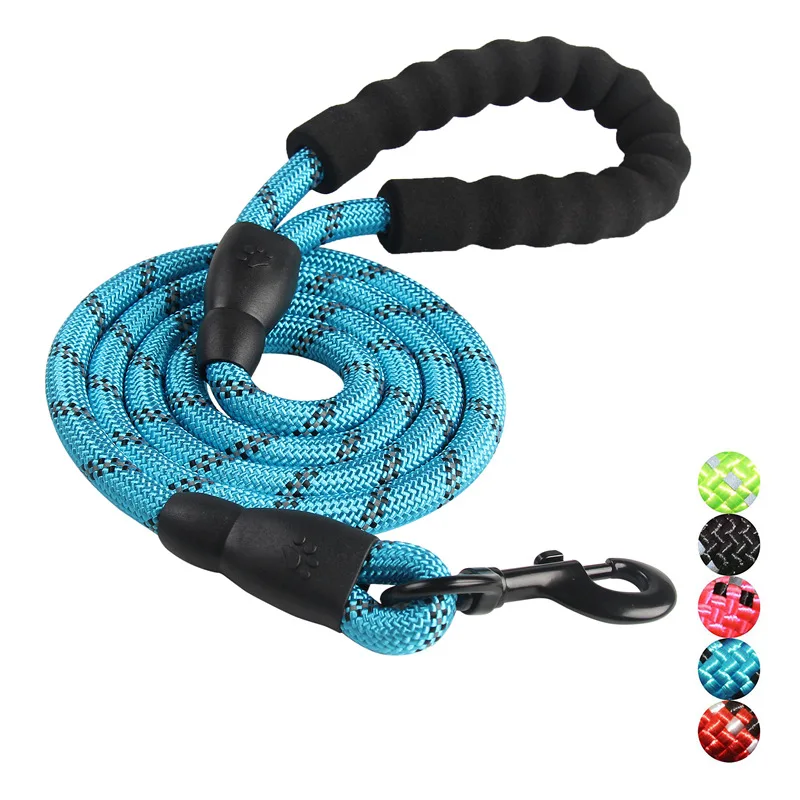 Reflective Large Dog Leash Nylon Rope font b Pet b font Running Tracking Leashes Long Lead