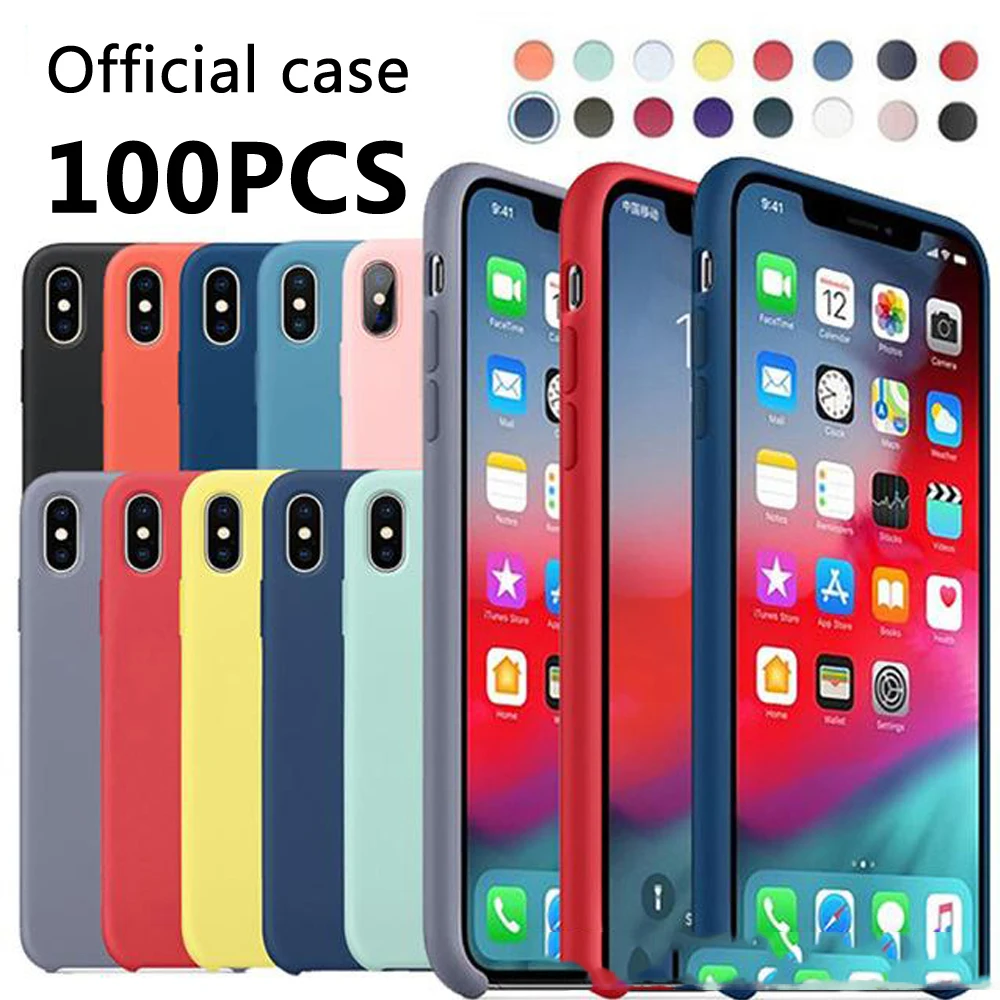 

100PCS for iphone xr silicone case for iphone 8 plus case 5 5s se 6 6s 7 X XS XR MAX Quality material cases with Packaging