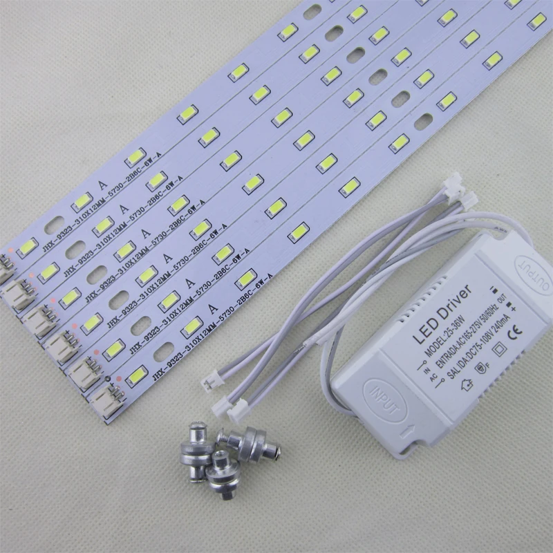 

LED PCB SMD 5730 LED Ceiling Light 6W 12W 18W 24W 30W 36W 310mm LAMP panel+Magnet+driver Emergency Replace PCB Kit