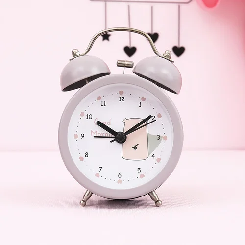 Милые детские часы-будильник с креативными мультяшными животными металлические часы-будильник для детей для свадебного зала, аудитории украшения офиса - Цвет: D-3
