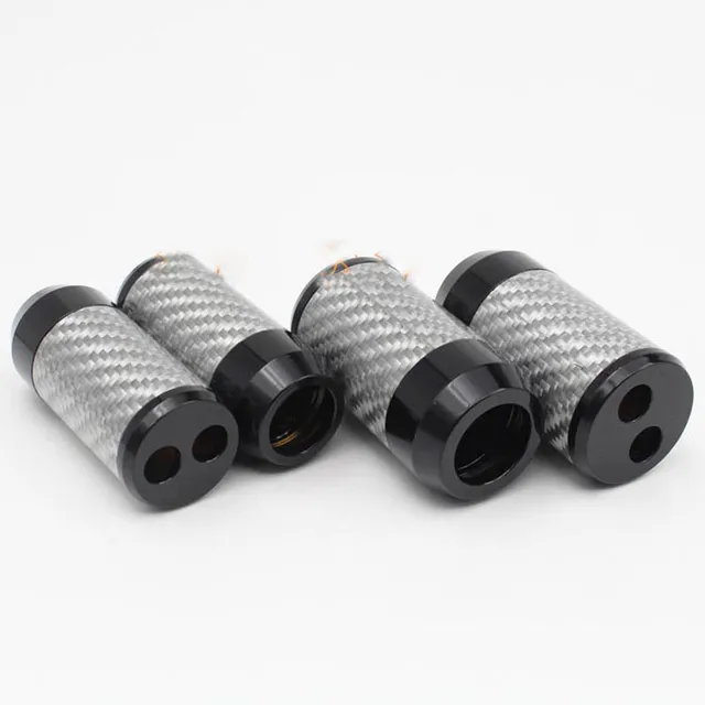 4Pcs hifi Carbon Fiber Pants Boot Y Splitter Speaker Audio Cable Wire