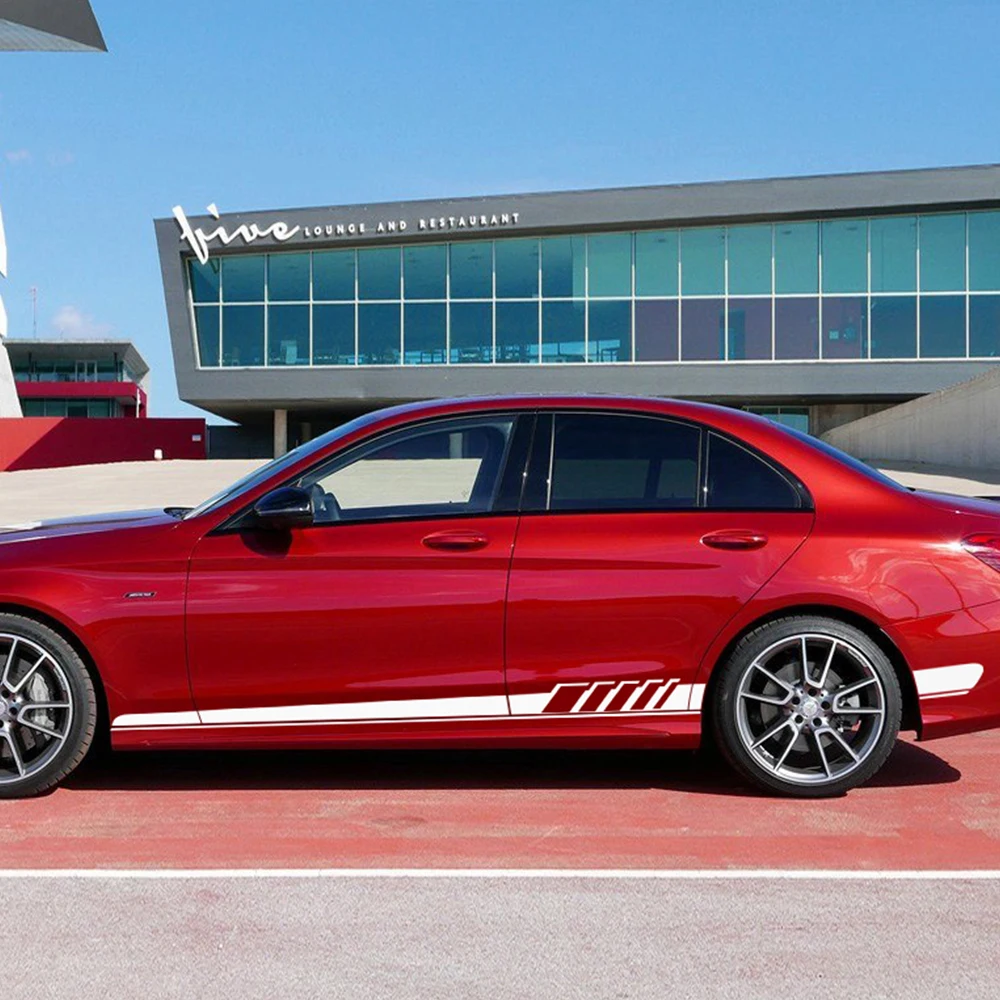 طبعة 1 سباق الجانب المشارب هود سقف الخلفية مجموعة الفينيل ملصق لاصق لامع ورائع لمرسيدس بنز W205 C63 كوبيه سيدان C200 C250 c180 AMG