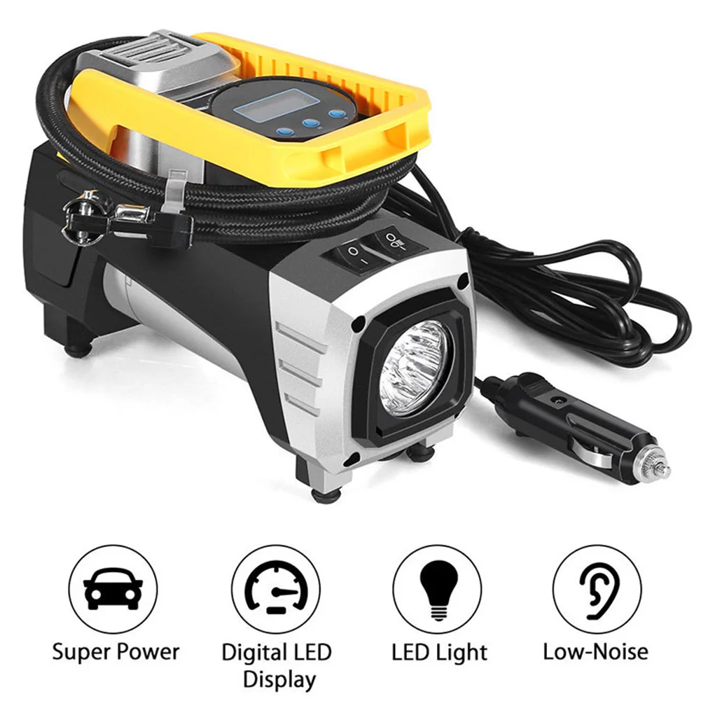 

12V Car Air Compressor Pump Digital Display LED Light Car Pump Auto Supplies XR657