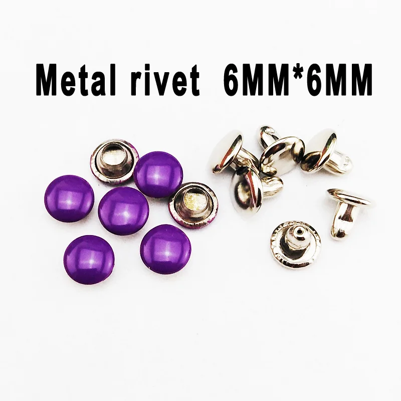 

100PCS 6*6MM purple METAL RIVET buttons sewing clothes accessory bag fits decoration rivets MR-035
