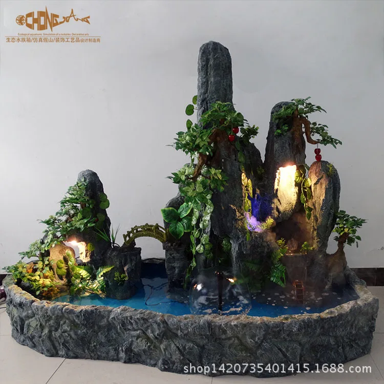 Grande interior y exterior resina fuente de rocalla cascada fuentes de