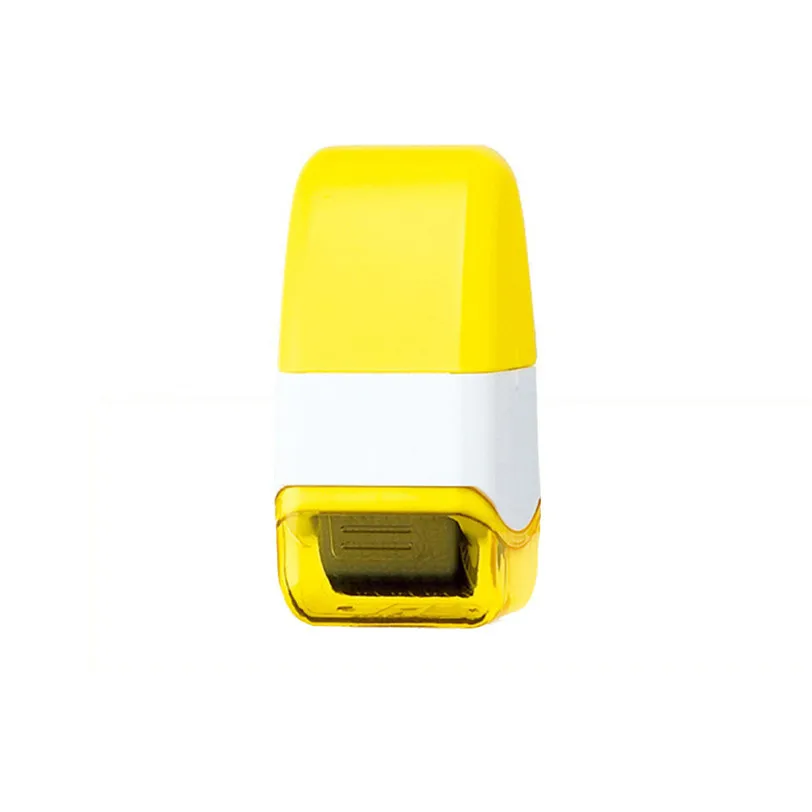 Защитите свой ID Ролик Штамп SelfInking штамп грязный код безопасности офиса Прямая - Цвет: Цвет: желтый